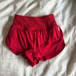Free People Movement Red Game Time Shorts
